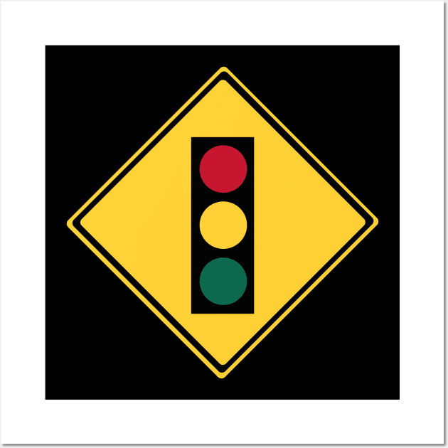 Traffic Lights Symbol Warning Sign Wall Art by DiegoCarvalho